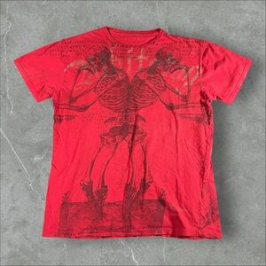 Whitetag Shirt Mens‎ Large Red Y2K Grunge Affliction Cyber Goth Skater Emo Punk
